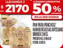 Supermercados DIA Pan para panchos hamburguesas artesano bimbo oferta