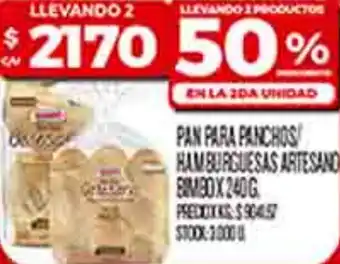 Supermercados DIA Pan para panchos hamburguesas artesano bimbo oferta