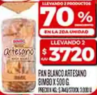 Supermercados DIA Pan blanco artesano bimbo oferta