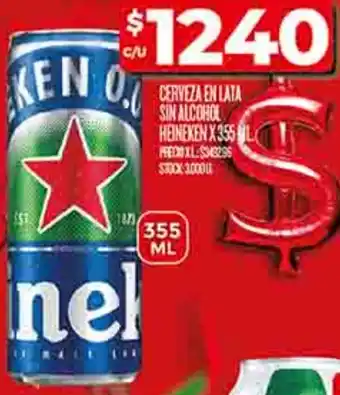 Supermercados DIA Heineken cerveza en lata sin alcohol oferta