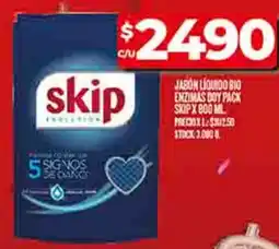 Supermercados DIA Skip jabon liquido bio enzimas doy pack oferta