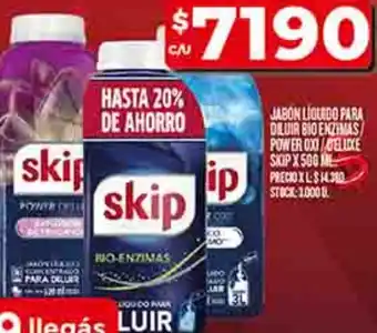 Supermercados DIA Skip jabon liquido para diluir bio enzimas power oxi oferta