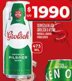 Supermercados DIA Grolsch cerveza en late oferta