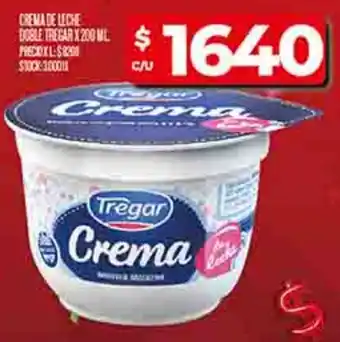 Supermercados DIA Crema de leche double tregar oferta