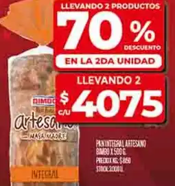 Supermercados DIA Artesano pan integral oferta