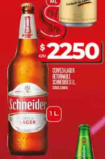 Supermercados DIA Schneider cerveza lager retornable oferta