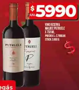 Supermercados DIA Putruele vino reserva malbec oferta