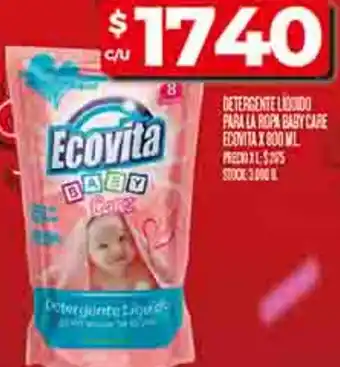 Supermercados DIA Ecovita detergente libido para la ropa baby care oferta