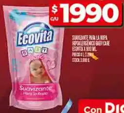 Supermercados DIA Ecovita suavizante para la ropa hipoalergenico baby care oferta