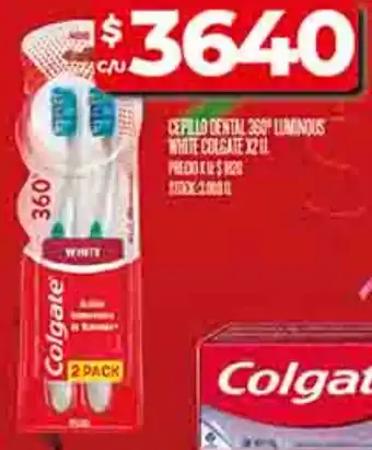 Supermercados DIA Colgate cepillo dental 360° luminous white oferta