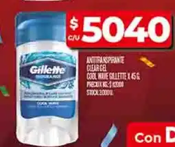 Supermercados DIA Gillette anttranspirante clear gel cool wave oferta