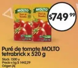 Supermercados Buenos Días Molto puré de tomate tetrabrick oferta