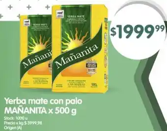 Supermercados Buenos Días Mañanita yerba mate con palo oferta