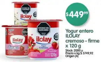 Supermercados Buenos Días Ilolay yogur entero cremoso-firme oferta