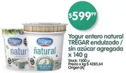 Supermercados Buenos Días Trēgar yogur entero natural oferta