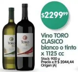 Supermercados Buenos Días Toro clasico vino blanco o tinto oferta