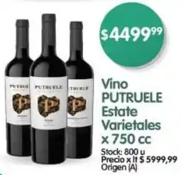 Supermercados Buenos Días Putruele vino estate varietales oferta