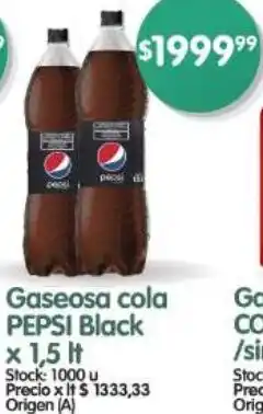 Supermercados Buenos Días Pepsi gaseosa cola black oferta