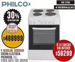 Coto Philco cocina eléctrica oferta