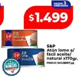 Supermayorista Vital S&P Atún lomo a/ fácil aceite/ natural oferta