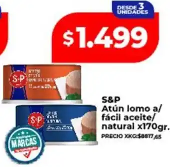 Supermayorista Vital S&P Atún lomo a/ fácil aceite/ natural oferta