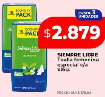 Supermayorista Vital Siempre libre toalla femenina especial oferta