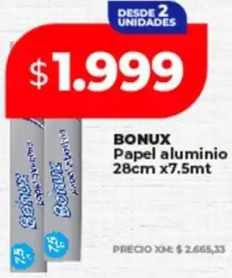 Supermayorista Vital Bonux papel aluminio oferta