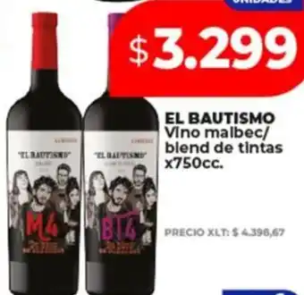 Supermayorista Vital El bautismo vino malbec/ blend de tintas oferta