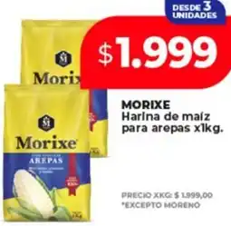 Supermayorista Vital Morixe harina de maíz para arepas oferta