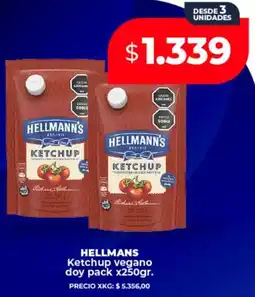 Supermayorista Vital Hellmann's ketchup vegano doy pack oferta