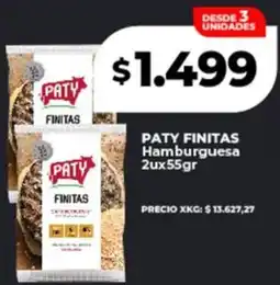 Supermayorista Vital Paty finitas hamburguesa oferta