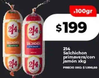 Supermayorista Vital 214 Salchichon primavera/con jamón oferta