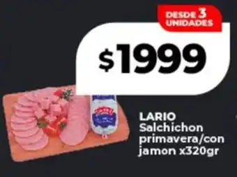 Supermayorista Vital Lario salchichon primavera/con jamon oferta