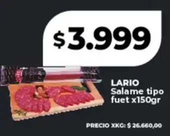 Supermayorista Vital Lario salame tipo fuet oferta