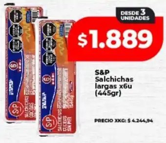 Supermayorista Vital S&P Salchichas largas oferta