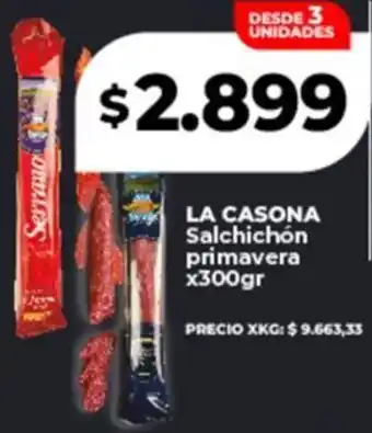 Supermayorista Vital La casona salchichón primavera oferta