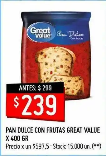 Changomas Pan Dulce Con Frutas Great Value oferta