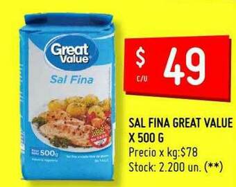 Changomas Sal Fina Great Value oferta
