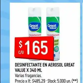 Changomas Desinfectante En Aerosol Great Value oferta