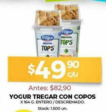 Super MAMI Yogur Tregar Con Copos Entero Descremado oferta
