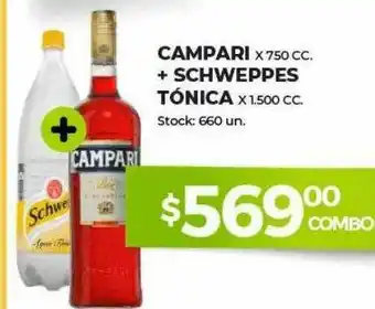 Super MAMI Campari + Schweppes Tónica oferta