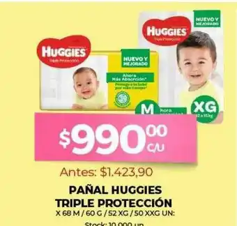 Super MAMI Pañal Huggies Triple Protección oferta
