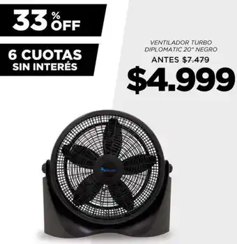 Hendel Ventilador Turbo Diplomatic 20" Negro oferta