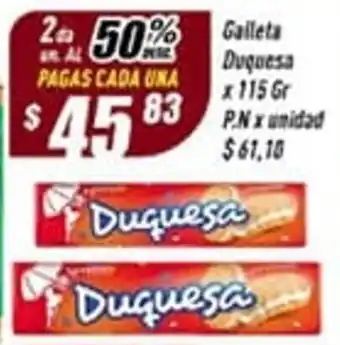 Supermercados Comodin Galleta Duquesa x 115 gr oferta