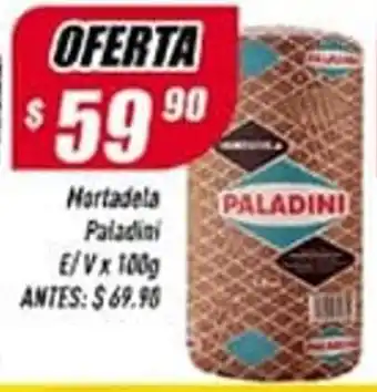 Supermercados Comodin Nortadela Paladini E/V x 100 g oferta