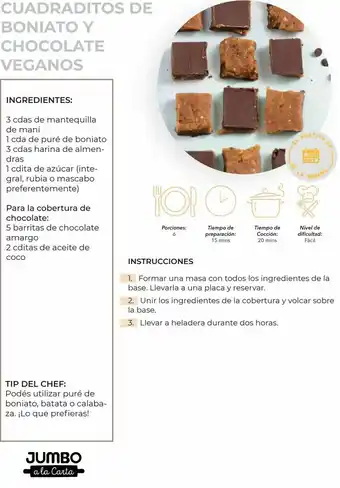 Jumbo Cuadritos de boniato y chocolate veganos oferta