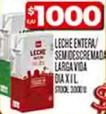 Supermercados DIA Dia leche entera leche semidescremade larga vida oferta