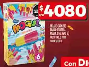 Supermercados DIA Mogul helado en palito limon-frutilla oferta