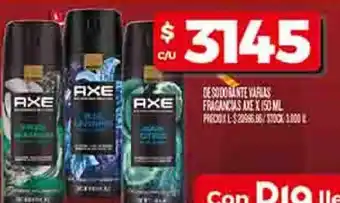 Supermercados DIA Axe desodorante varias fragancias oferta