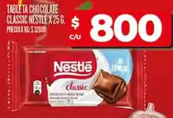 Supermercados DIA Nestlé classic tableta chocolate oferta